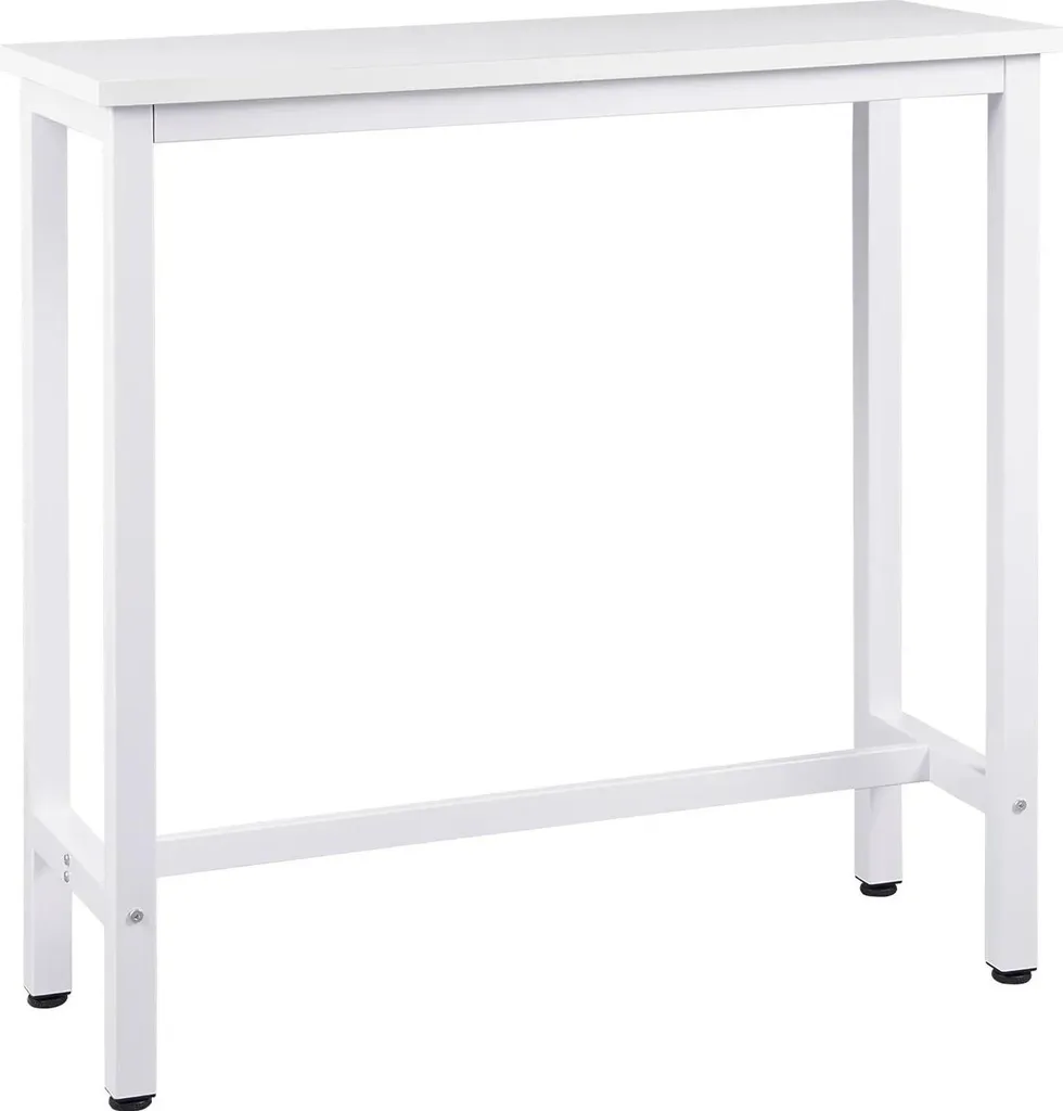 Table bar 2 personnes pour petit déjeuner cuisine étroite blanc et acier