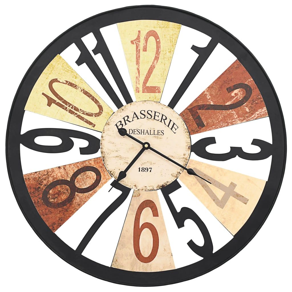 vidaXL Orologio da parete in metallo 60 cm Multicolore Immagine del prodotto 