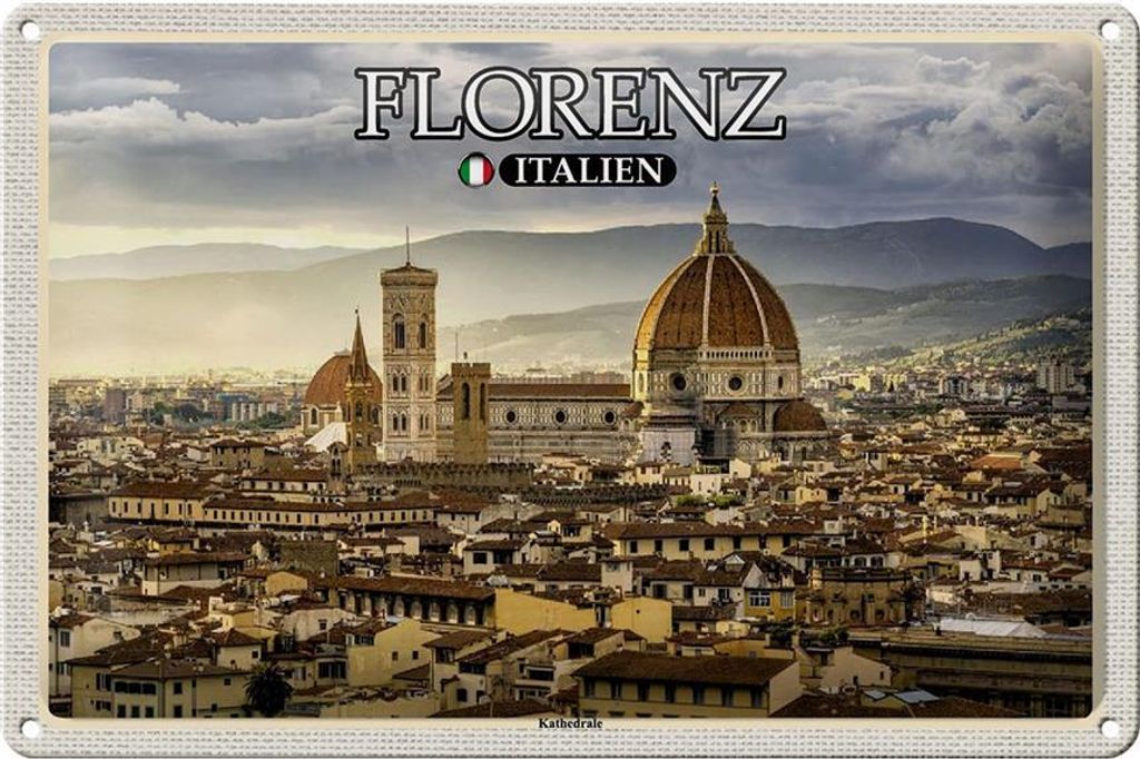 Blechschild Reise Florenz Italien Kathedrale Baukunst Produktbild 