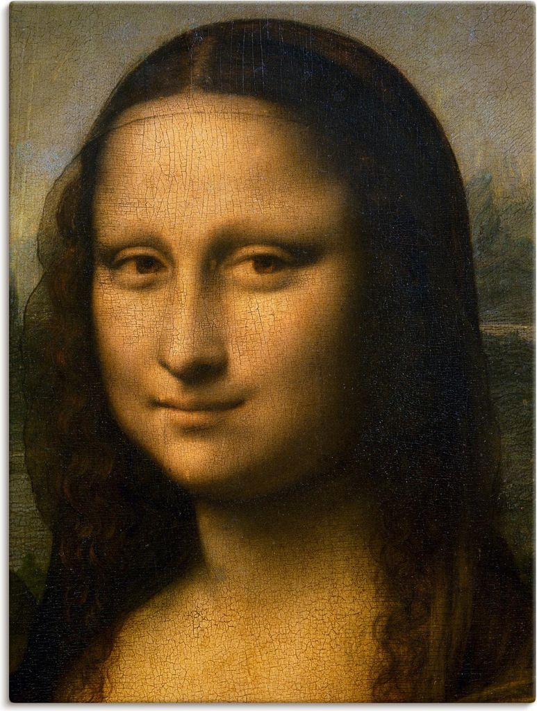 ARTland Leinwandbild Mona Lisa. Detail Kopf. 1503-1506 Größe: 60x80 cm