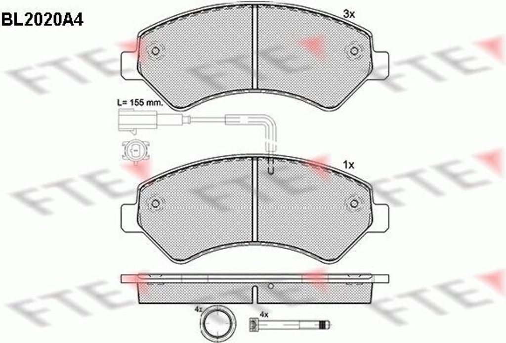 FTE Bremsbeläge Satz Vorne Bremsklötze für FIAT Ducato Produktbild 