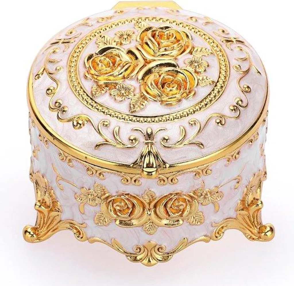 Boîte à bijoux beige motif rond : design scandinave et compacte