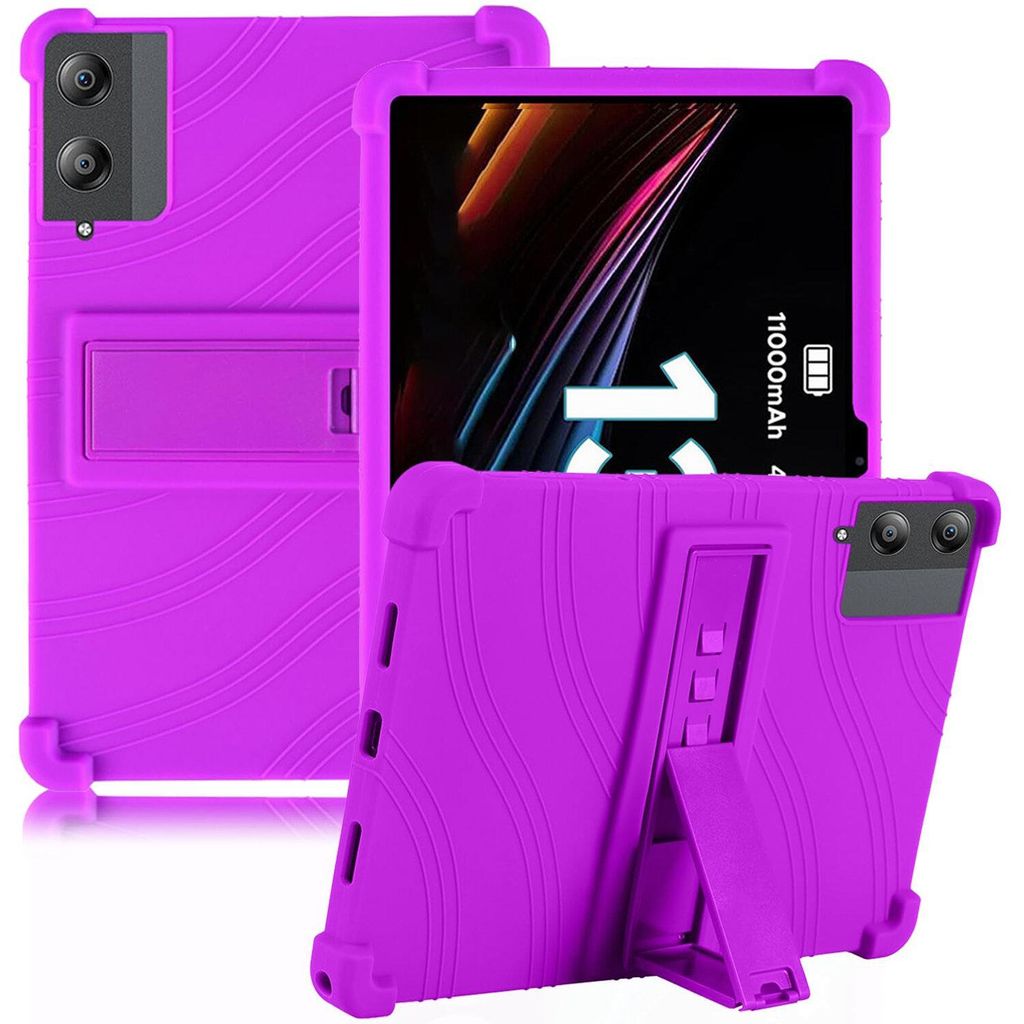 Tablet Hülle für Doogee Tab E3 Pro 12,95", Stoßfeste Weiches Silikon Schutzhülle mit Standfunktion Lila