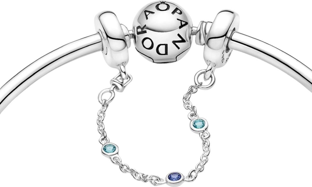 Pandora veiligheidsketting 791688C01, 5 cm, met drie blauwe Productafbeelding 