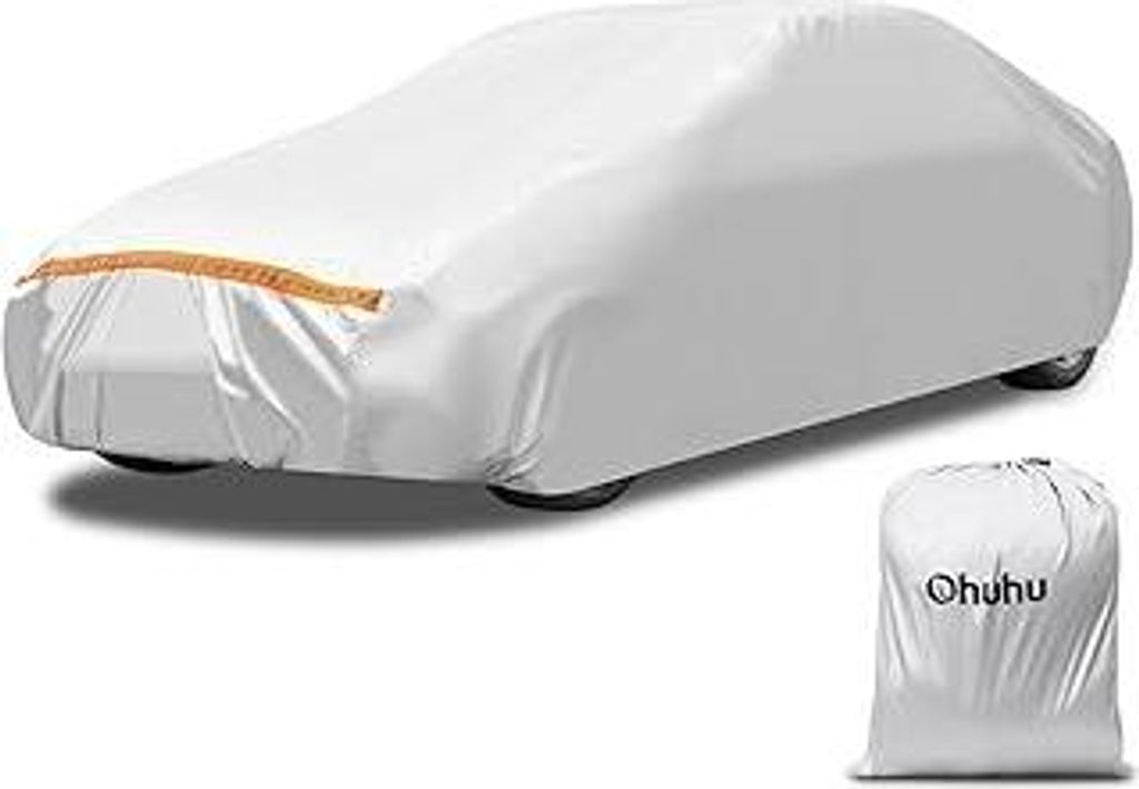 Auto Abdeckplane Vollgarage, Ohuhu Autoabdeckung für Limousine (485-510cm), Autoplane Auto Abdeckung Sommer & Winter, Autoabdeckung Outdoor Indoor...