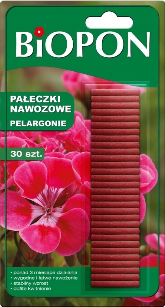 Biopon Pałeczki Nawozowe Odżywka Dla Pelargonii 30szt. Zdjęcie produktu 