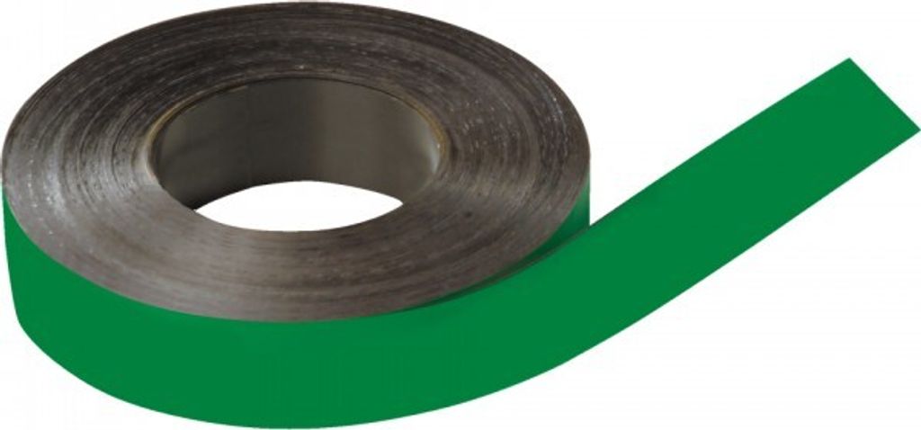 Magnetband, individuell beschriftbar, zum Zuschneiden, grün, 30mm, 30m/Rolle