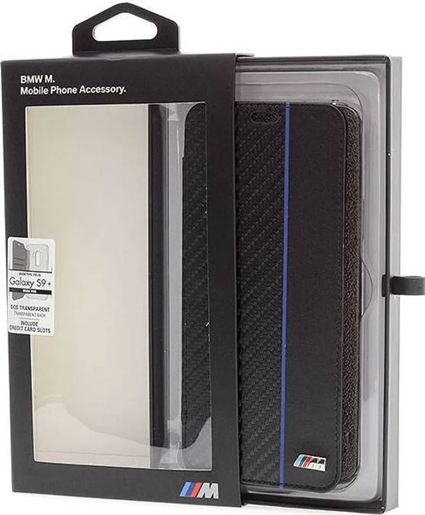 Custodia BMW Carbon Stripe Galaxy S9 Plus Navy | Cover a Libro Originale