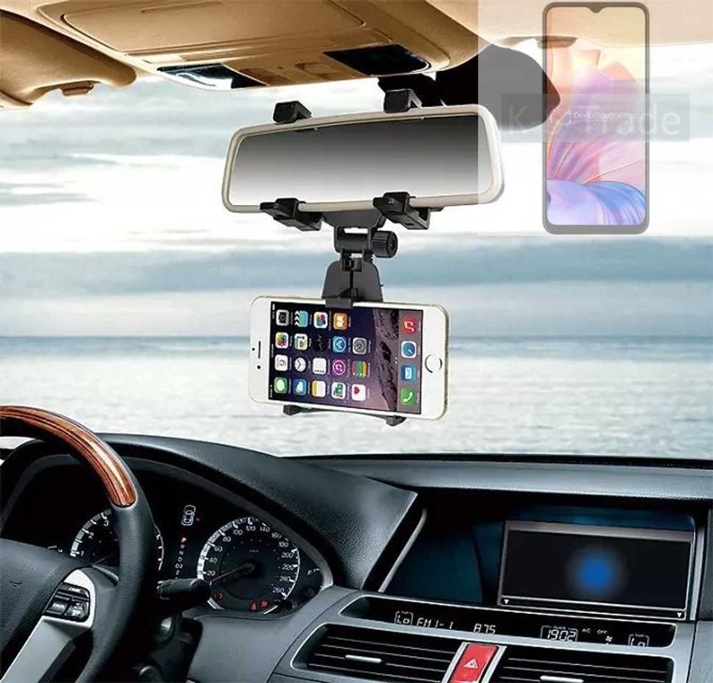 K-S-Trade Smartphone Halterung kompatibel mit Blackview Oscal C80 Rückspiegel Halterung schwarz Auto Halterung KFZ Halter
