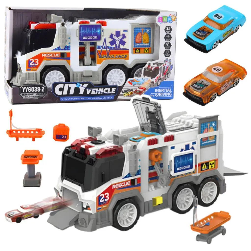 Ambulance City Drive avec Friction et Sirène de Secours Lumineuse