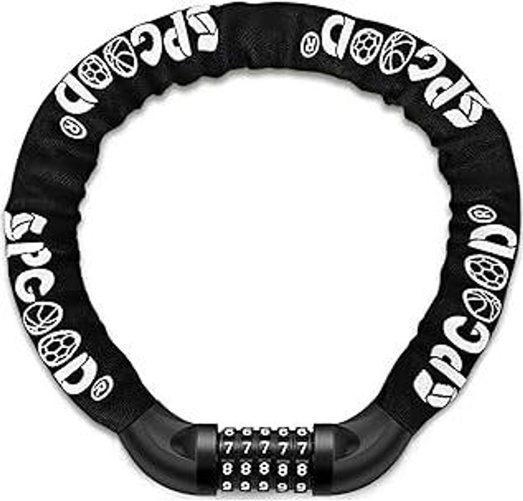 Fahrradschloss (14 Farben) mit Zahlen und hoher Sicherheitsstufe, Fahrrad KettenSchloss, Zahlen Code Kombination Schloss, gehärtete Stahlkettengli...