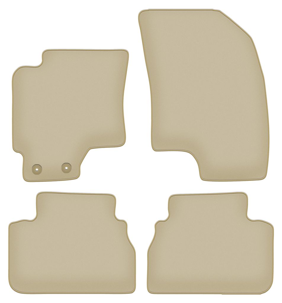 Velours-Fußmatten PREMIUM beige passend für Chevrolet Evanda (2006-2012, Limousine) – mit Befestigungen – passgenau