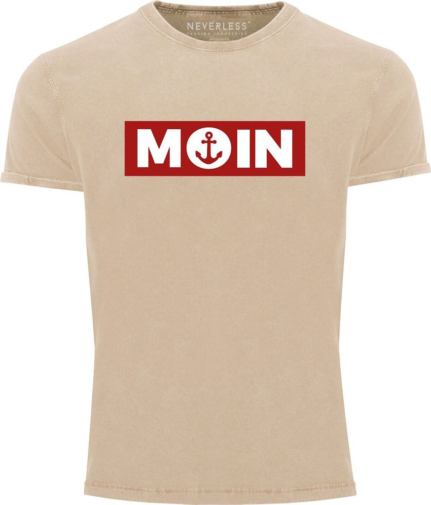 Herren Vintage Shirt Moin norddeutsch Morgen Anker Produktbild 
