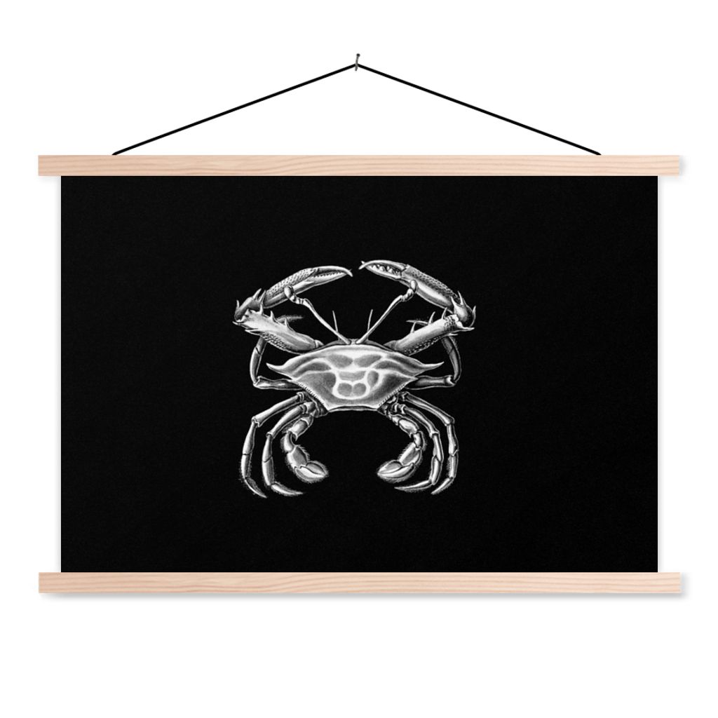MuchoWow Textilposter Ernst Haeckel - Krabbe - Alte Meister - Vintage - Tiere - Kunst 60x40 cm mit holzfarbenen Rahmen - Bilder