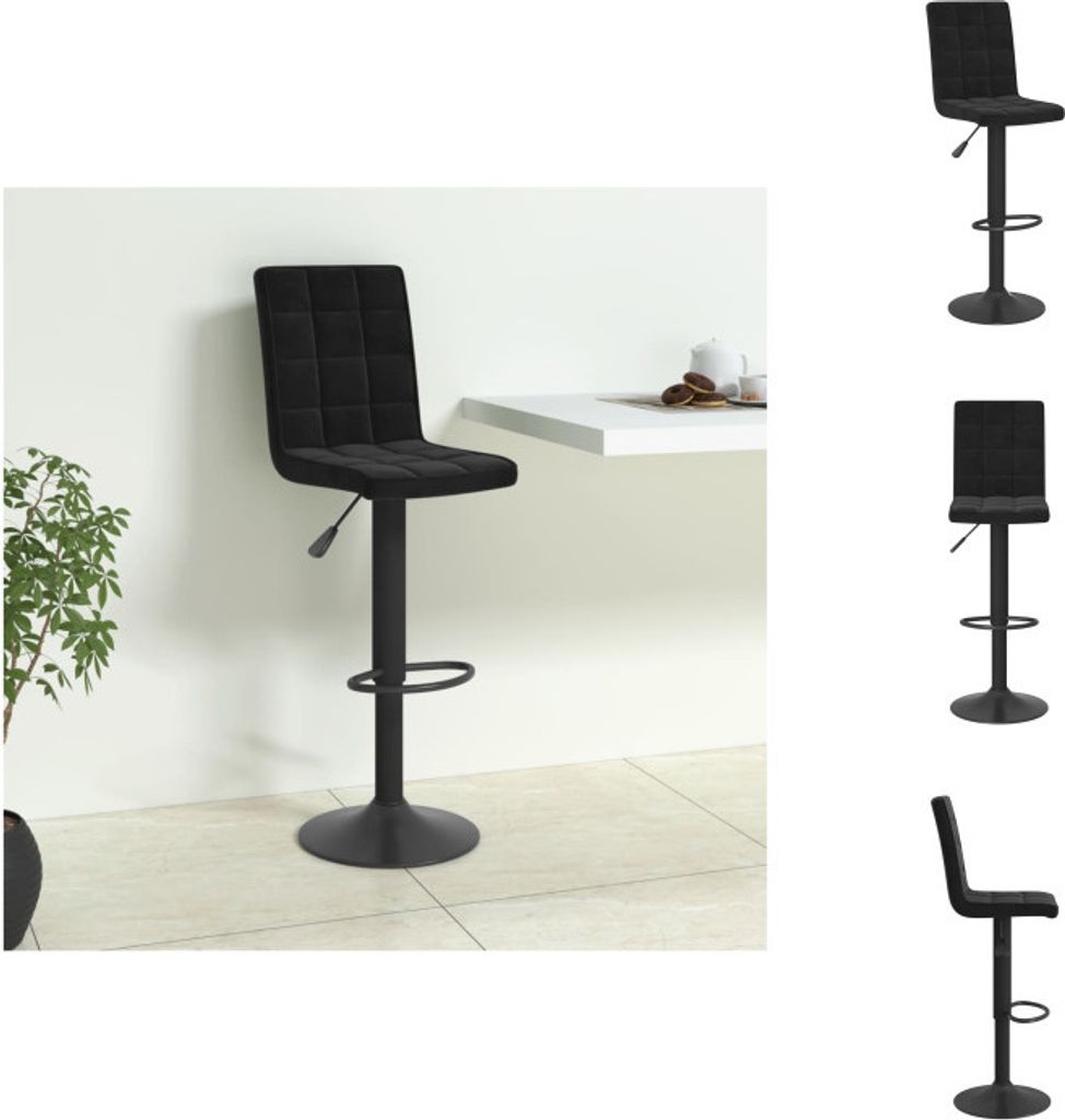 vidaXL Barhocker Schwarz Samt - Barhocker