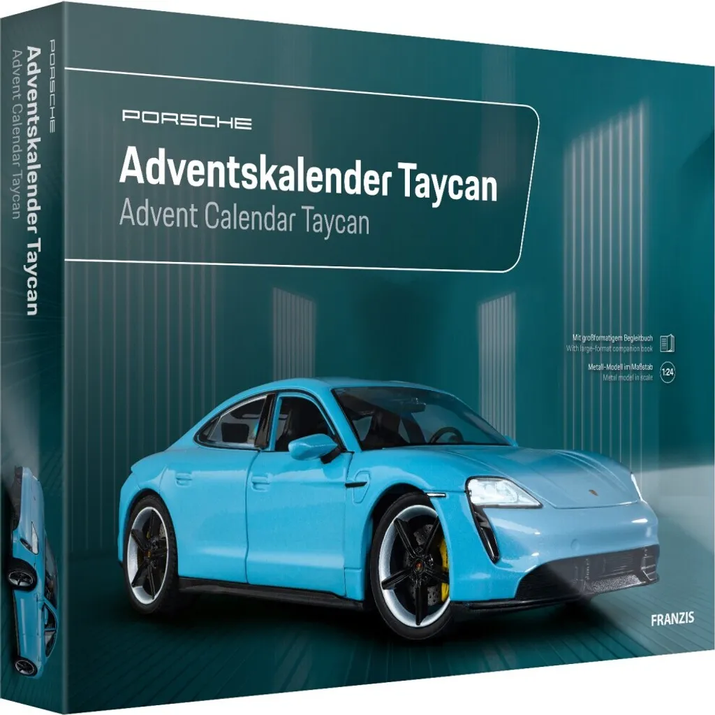 Porsche Taycan Calendrier de l'Avent avec Son et Livre Historique Inclus