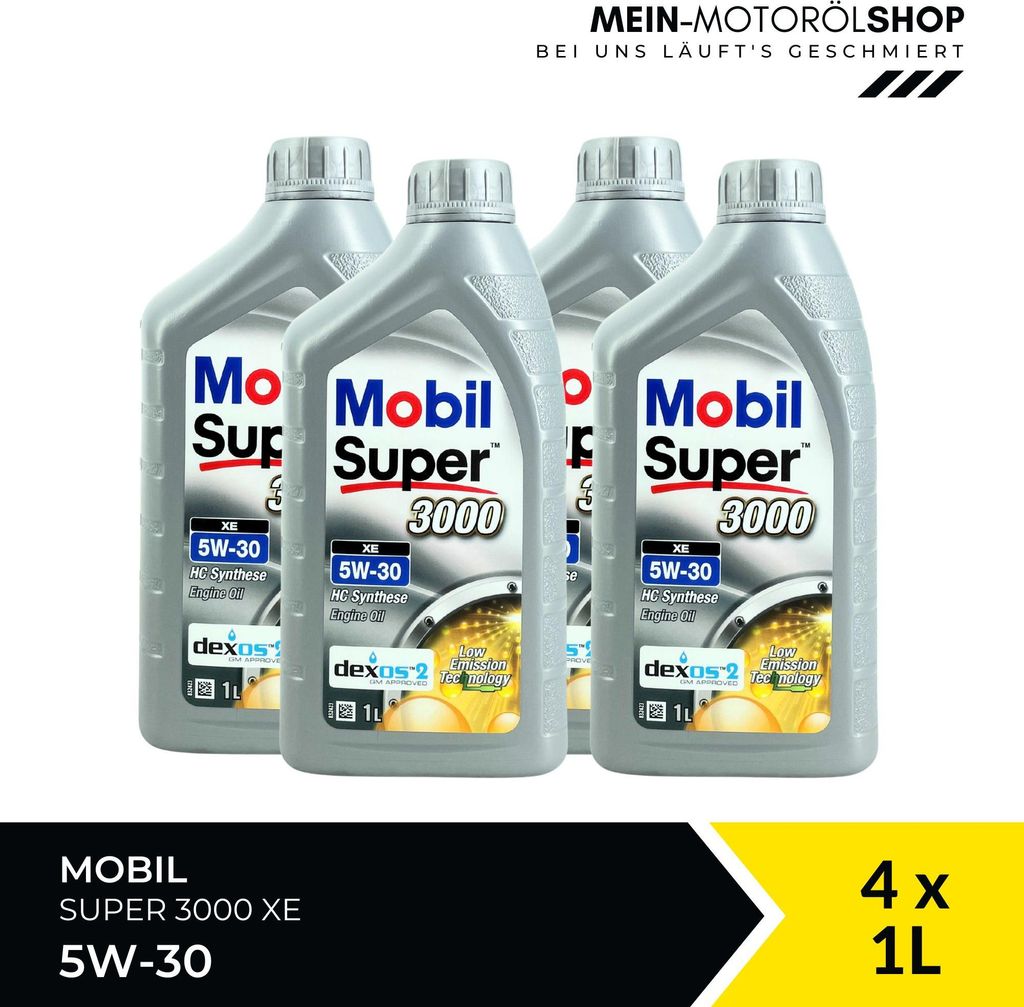 Mobil Super 3000 XE 5W-30 4x1 Liter Produktbild 