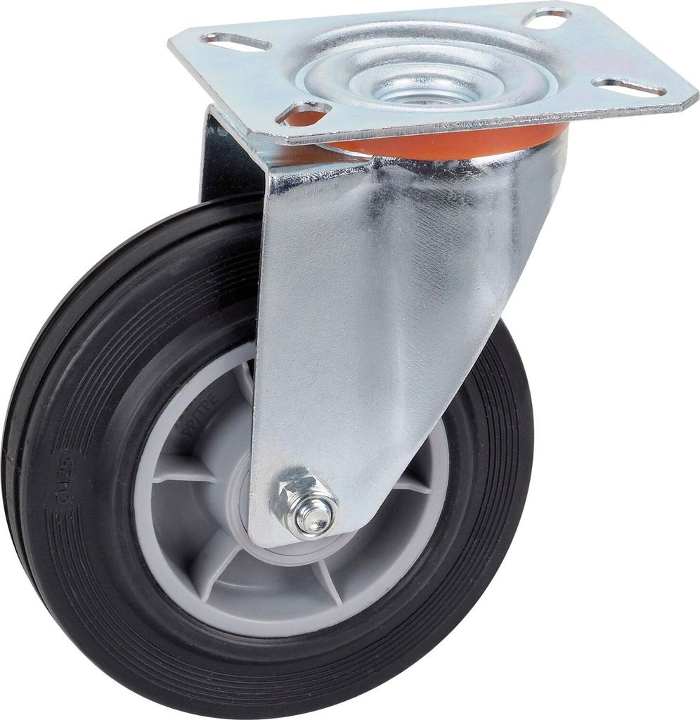 DÖRNER + HELMER Lenkrolle TPE PP-Felge 125 mm 100 kg