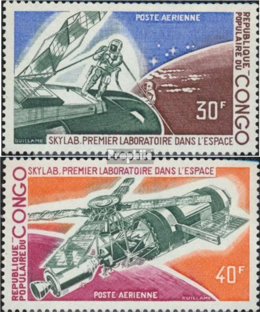 Briefmarken Kongo (Brazzaville) 1973 Mi 398-399 (kompl.Ausg.) postfrisch Skylab Weltraumlaboratorium