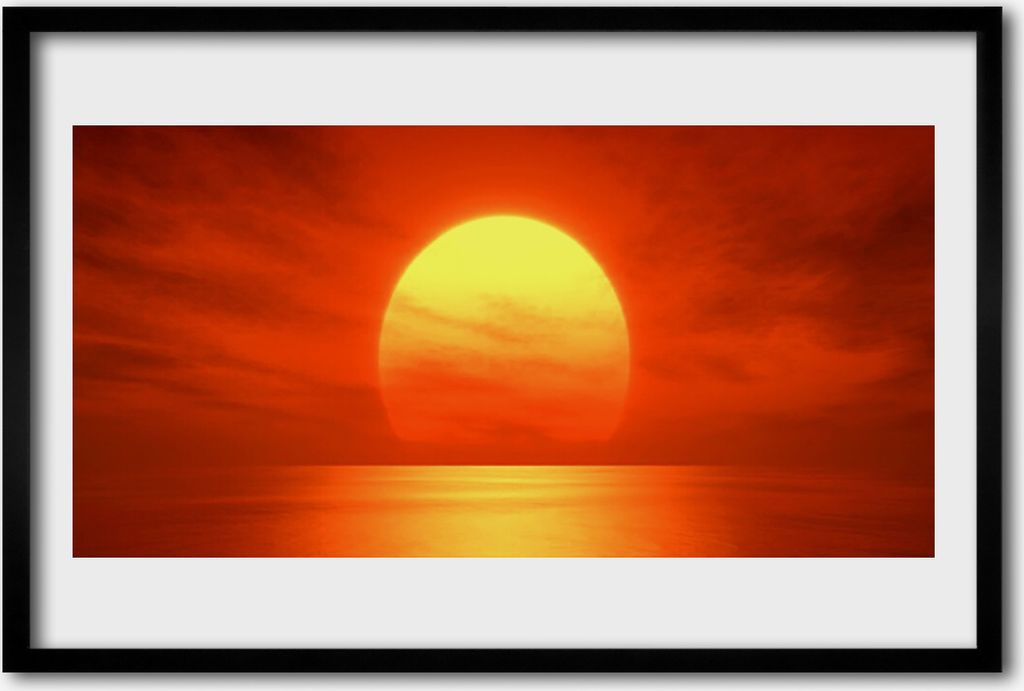 Bild 60x40 MDF-Rahmen Wandkunst Sonnenuntergang Meer