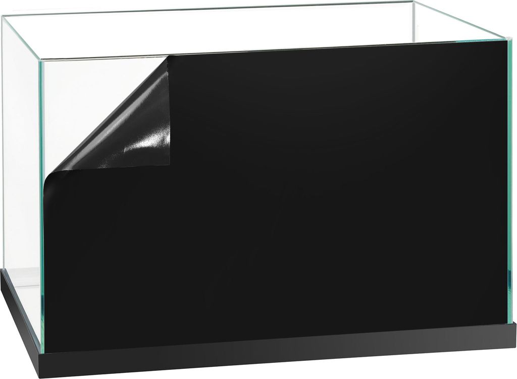 Aquarium Hintergrund Folie 50x50 cm - Schwarz - Aquarium Folie Rückwand aus PVC mit hoher Deckkraft - Rückwandfolie selbstklebend für einfache M...