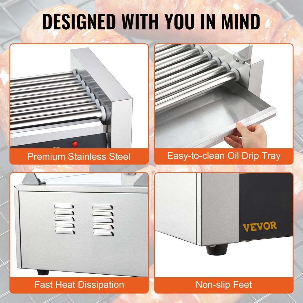 VEVOR Hot Dog Maker Hot Dog Grill Hotdog Rollen Grill Produktbild 6