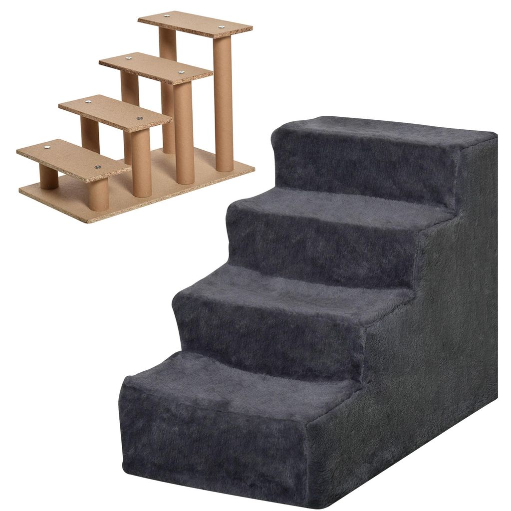 PawHut Honden trap, 4 treden, afneembare bekleding, 44 cm, Productafbeelding 