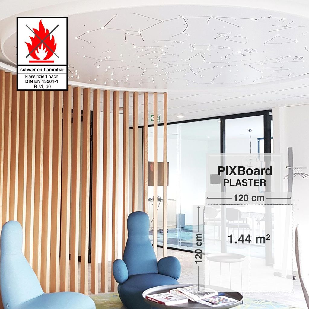 Bausatz Pixlum PLASTER LED Sternenhimmel (120 cm x 120 cm) mit 60 PixLEDs - Warm- Kaltweiß gemischt