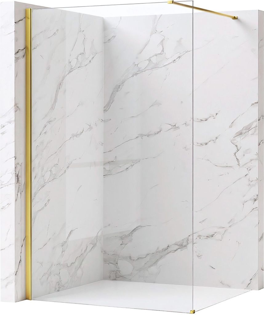 Duschwand Rea Flexi Transparent 100 Gold Produktbild 