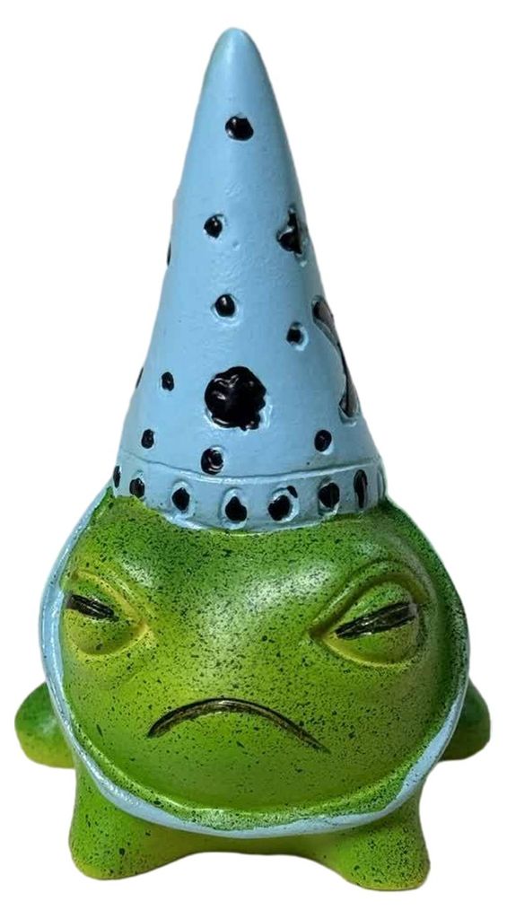 Niedliche Froschfigur aus Kunstharz mit Partyhut, kleine Gartentierstatue, Mini-Cartoon-Froschskulptur für Garten, Terrasse, Schreibtisch, Fantasi...
