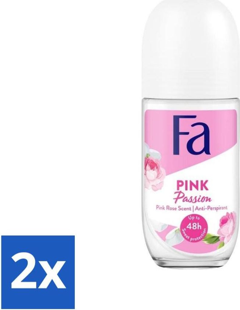 Fa - Pink Passion - Deodorant-Roller - Rosa Rose - 50 ml - Vorteilspack - 2 Stücke