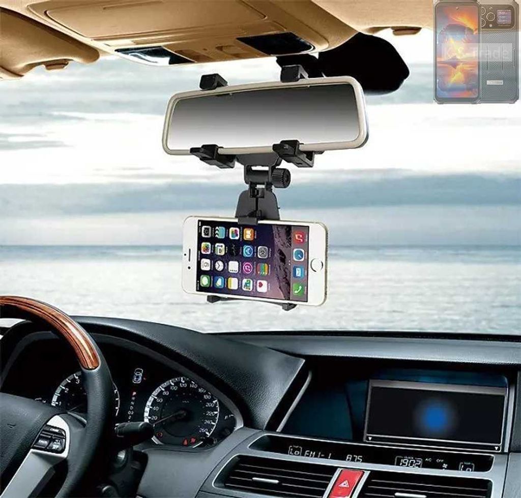 K-S-Trade Smartphone Halterung kompatibel mit Blackview BL8000 Rückspiegel Halterung schwarz Auto Halterung KFZ Halter