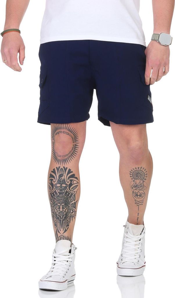 Herren Shorty Sporthose Freizeithose Bermudas mit Taschen; Navy/2XL