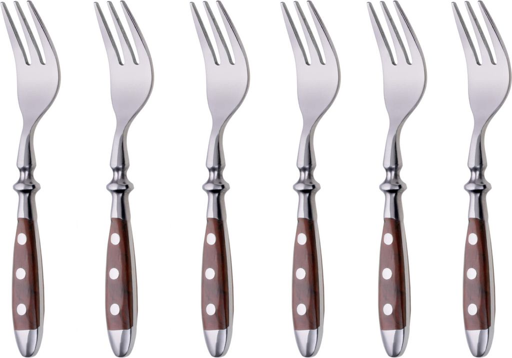 GRÄWE Kuchengabeln 6 Stück, Serie Nürnberg, BRAUN Produktbild 