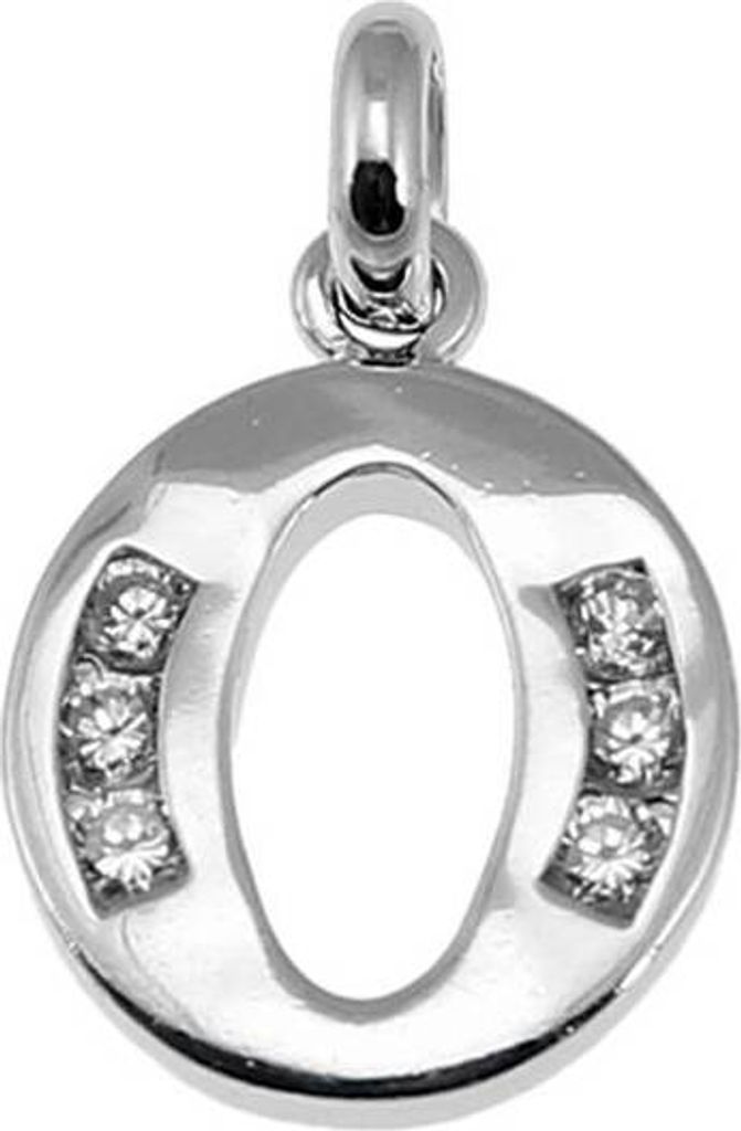 925 Sterling Silber Einhänger Ketten Anhänger Buchstabe mit Zirkonia O 5136