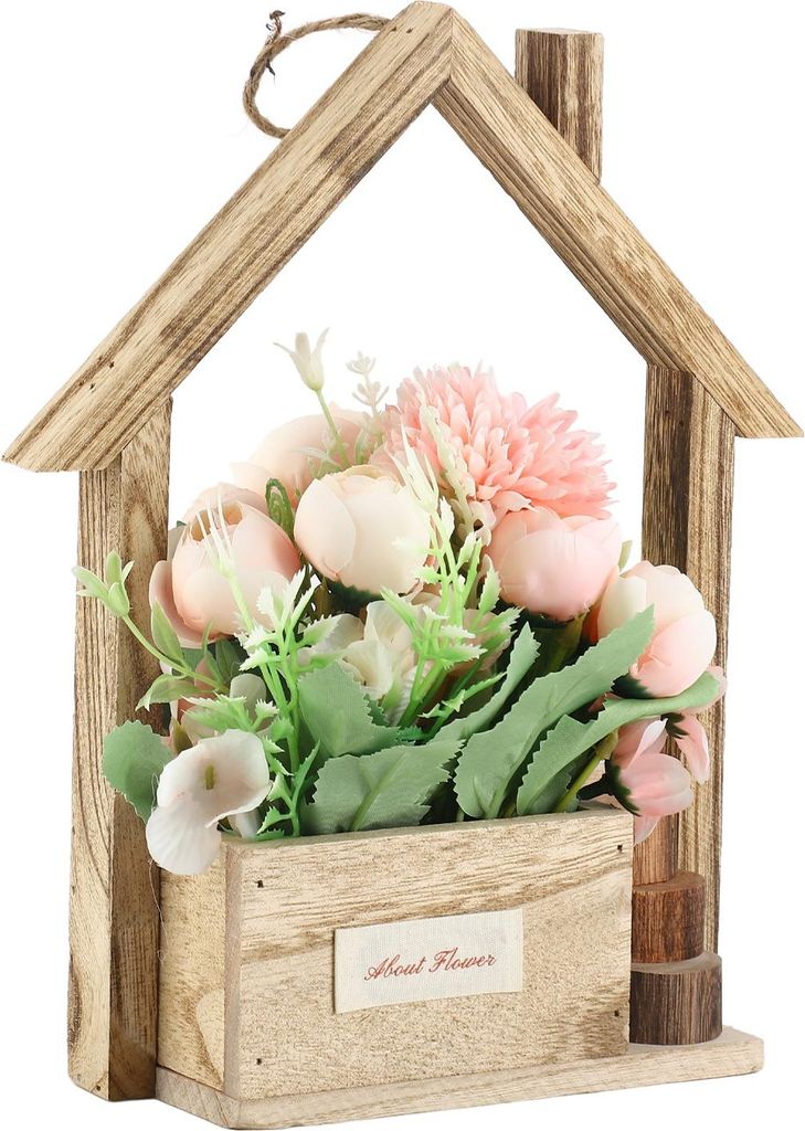 Hanging Basket Künstliche Blumen Einzigartige Wand dekorative Pflanzer Blumenkorb mit künstlichen Blumen für Home Living Room
