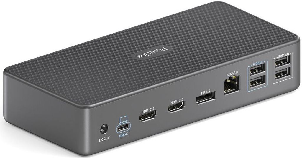 PureLink VL-D220 laptop-dockingstation & portreplikator Kabelgebunden USB 3.2 Gen 2 (3.1 Gen 2) Type-C Grau (VL-D220)