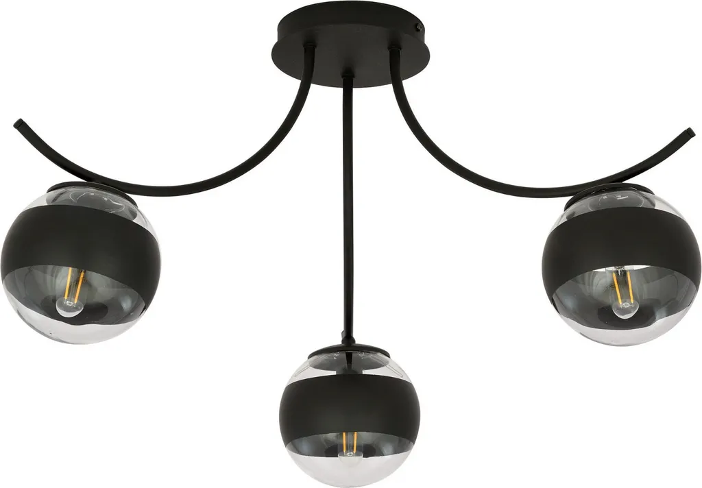 Plafonnier Emibig BOSTON 3 NOIR/RAYURÉ 1111/3 3xE14 40W Luminaire Chic