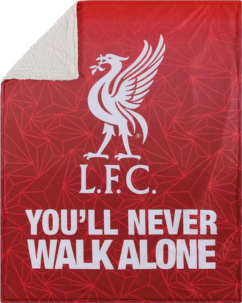 Couverture à Slogan Liverpool FC Rouge - Douceur Teddy et Taille Unique XL