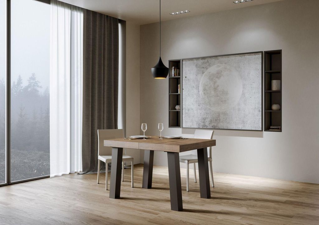 ITAMOBY - Ausziehtisch 140/244x90 cm Bridge Nussbaum Tischbeine Anthrazit