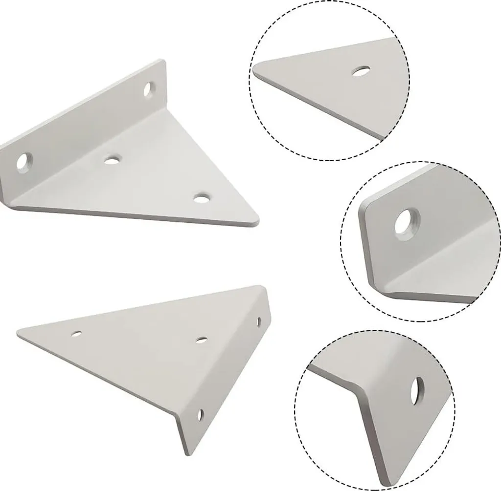 Supports d'étagères métalliques triangulaires Blanc - Set de 4 - Robustes