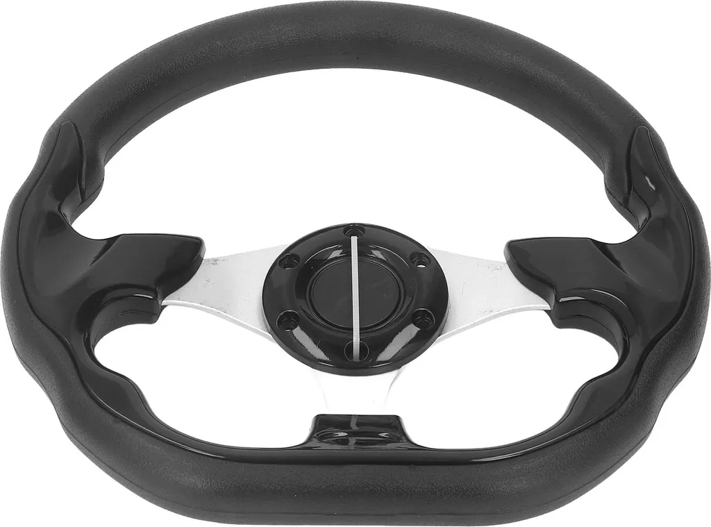 Volant cuir polyuréthane 13 pouces noir avec poignée confort racing