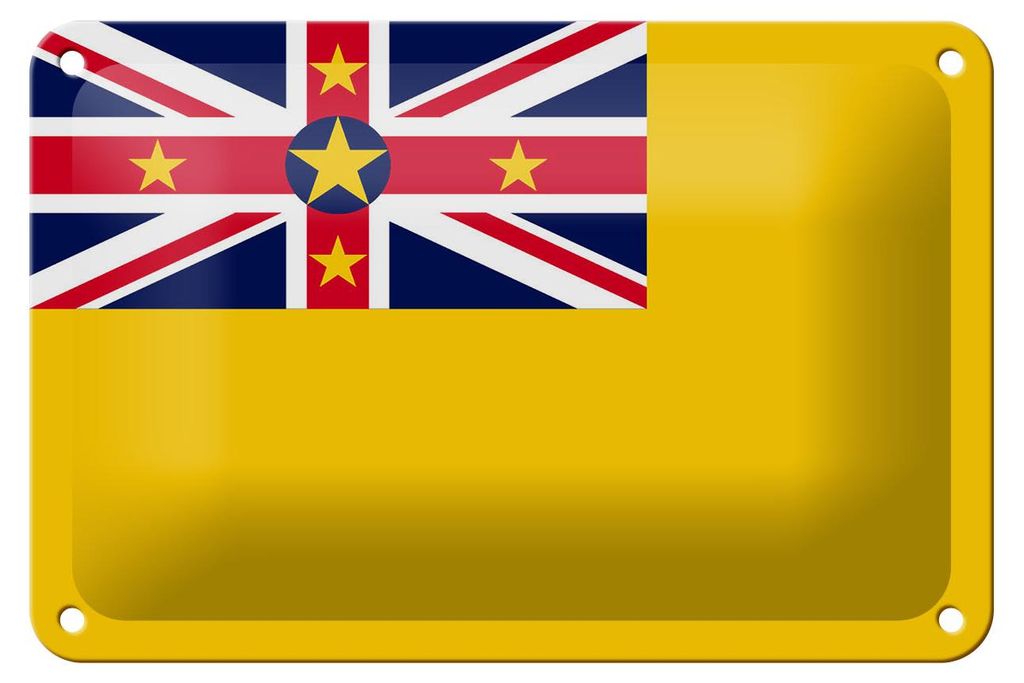 Blechschild Flagge Niues 18x12cm Flag of Niue Dekoration