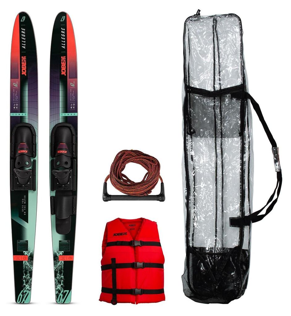 Wasserski Set 67 Allegre Combo Ski Weste Leine Tasche Einsteiger Slalom red