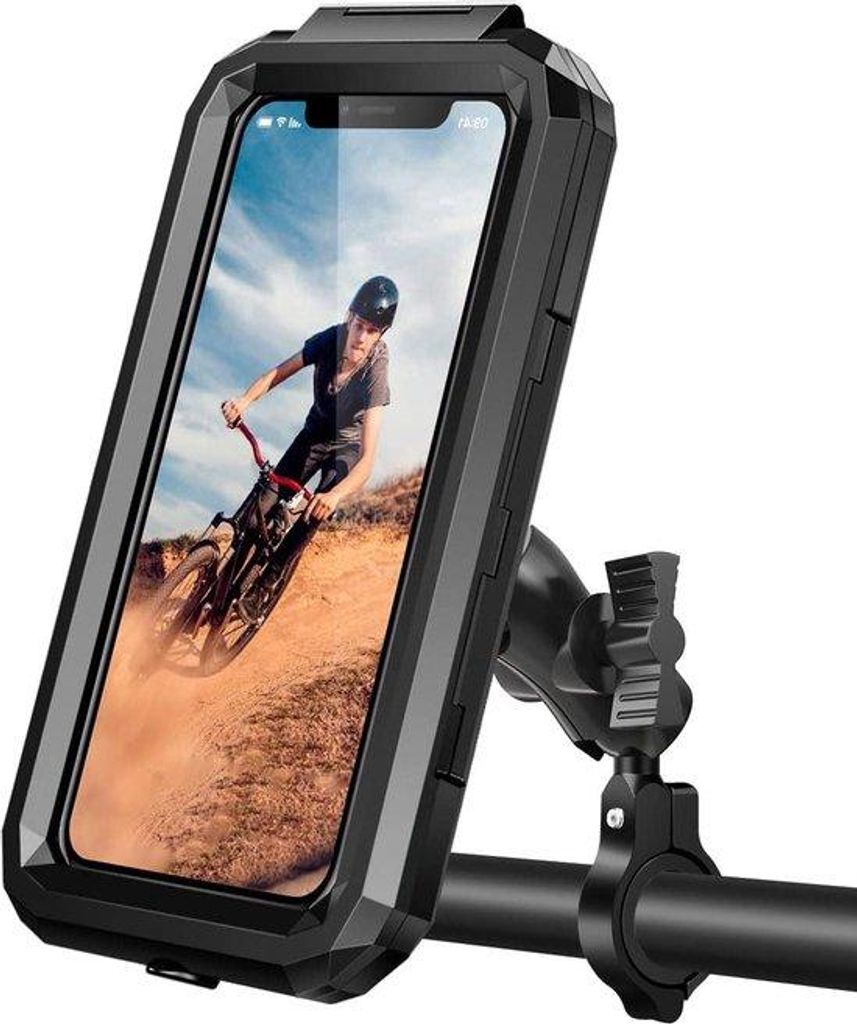 Universalen Fahrrad-Handyhalter, Wasserdicht, 360-Grad-Drehung, Fahrrad-Schutzhalter für Smartphones von 35 bis 68 Zoll - Neu mit Verbesserungen