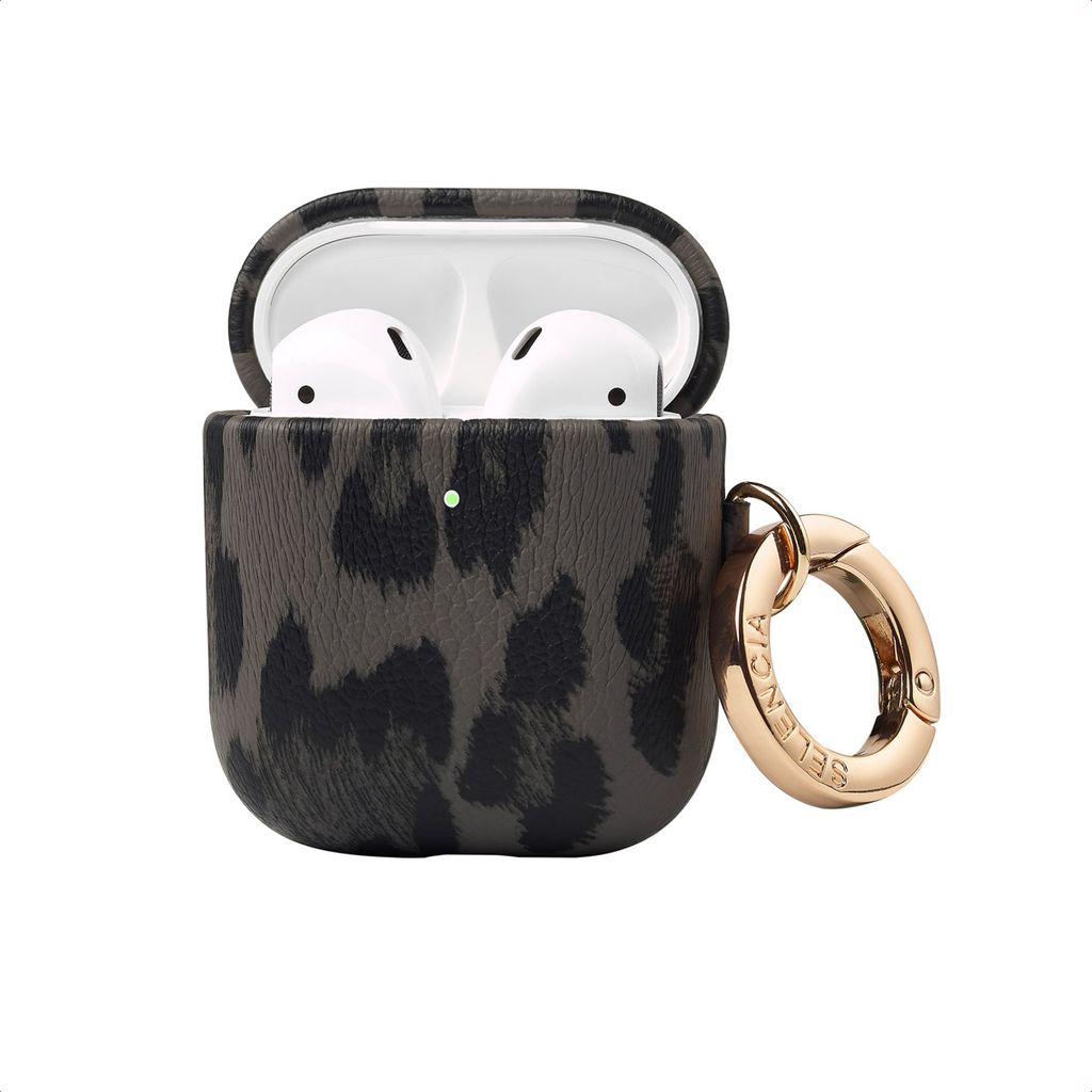 Selencia Sabi Case für das AirPods 1 / 2 - Leopardenmuster - Midnight Black