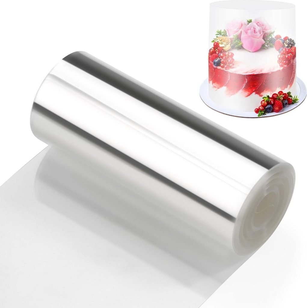 Tortenrandfolie Hoch 30cm x 10m, Transparent Acetat Rolle Tortenfolie, Harte Torten Folie für Kuchen Schokoladenmousse Kuchen Crafting, Hoch Torte...