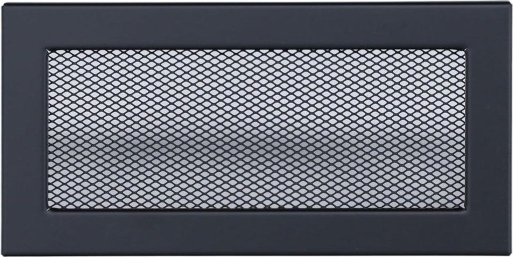 Flachkanal Luftgitter 200 x 90 mm, schwarz