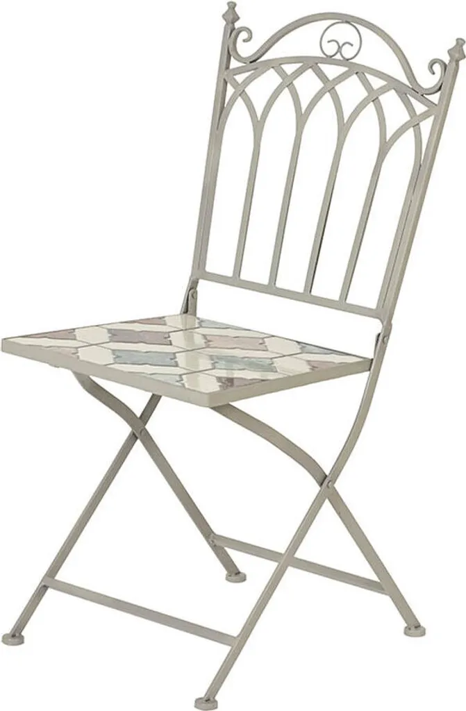 Chaise de Jardin Pliante en Mosaïque - Mobilier de Balcon Style Rétro