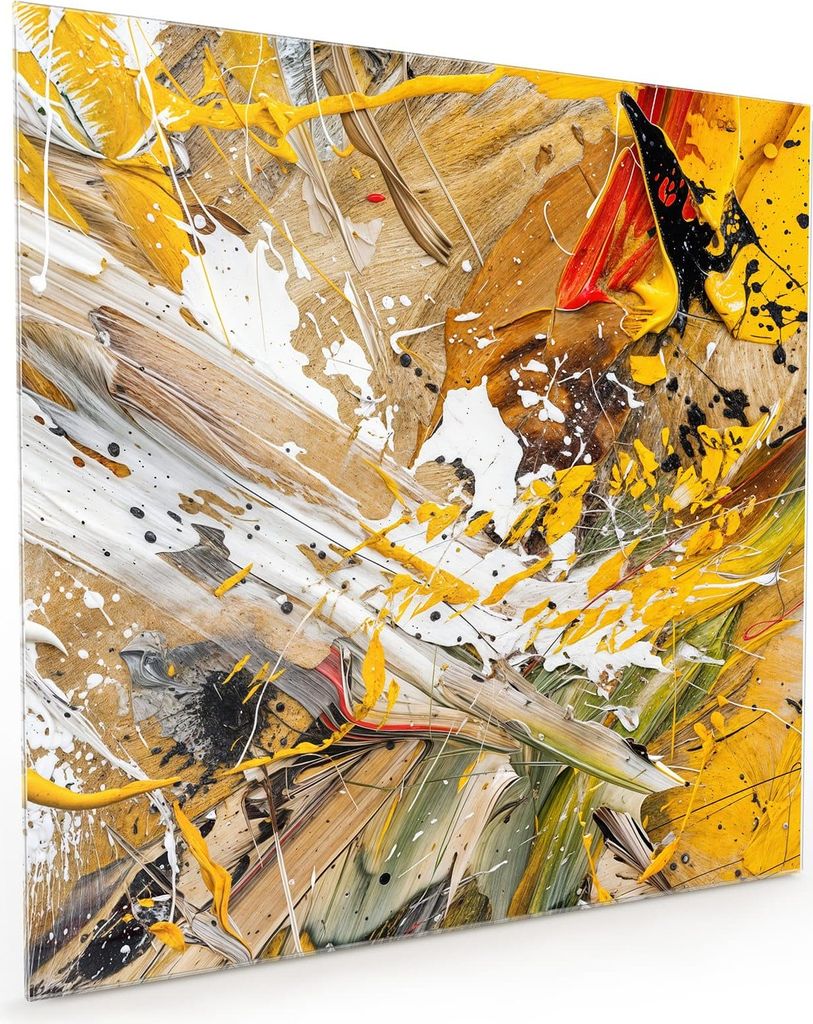 Küchenrückwand Spritzschutz Glas mit Motiv Abstrakte Malerei 40 x 40 cm